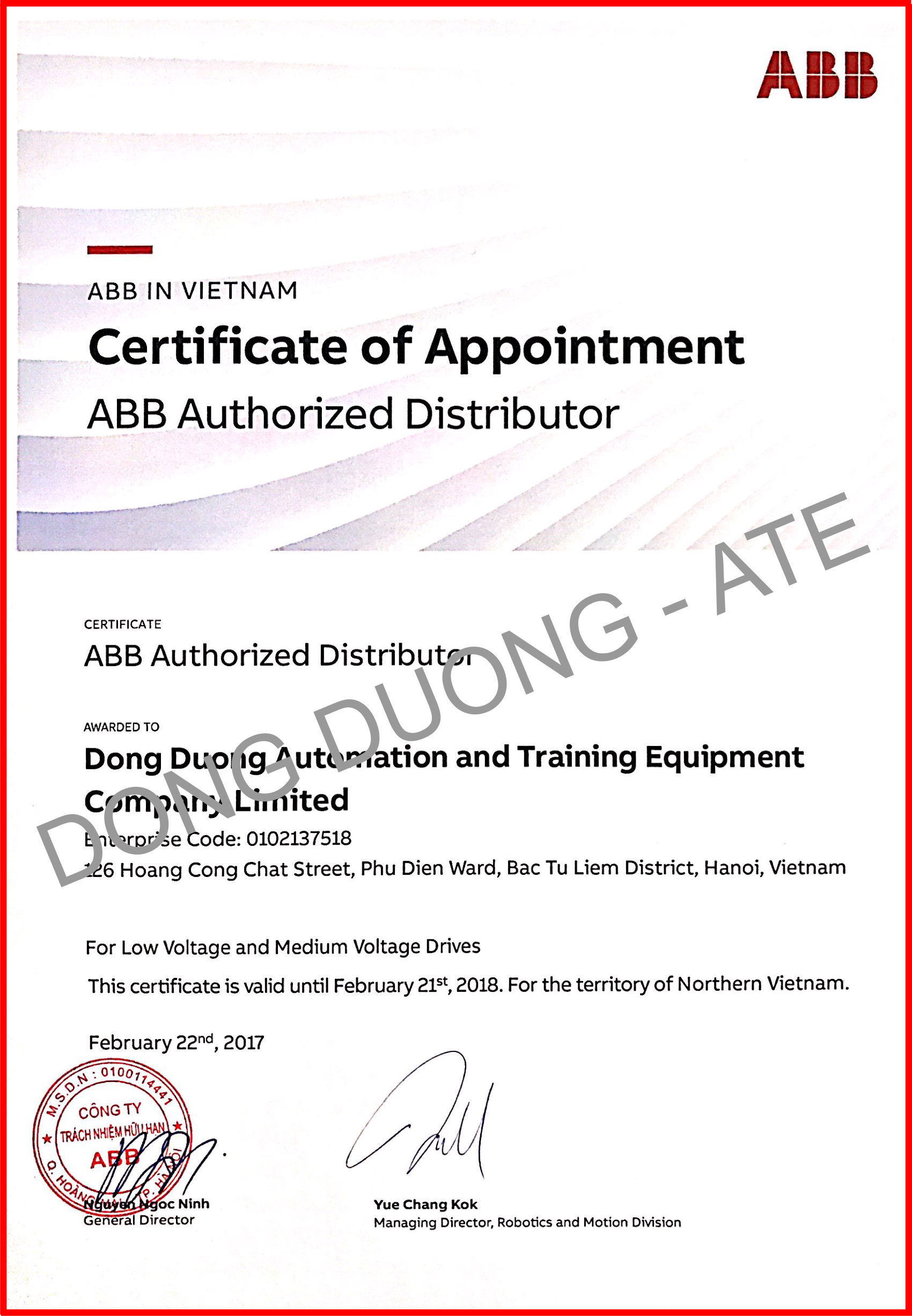 Chứng chỉ ABB